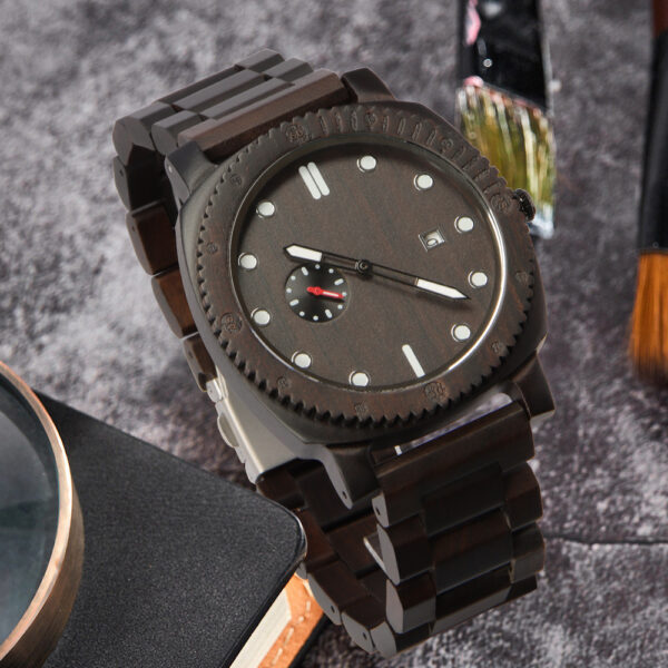 Seashell Color Block Wooden Watch - Image 3